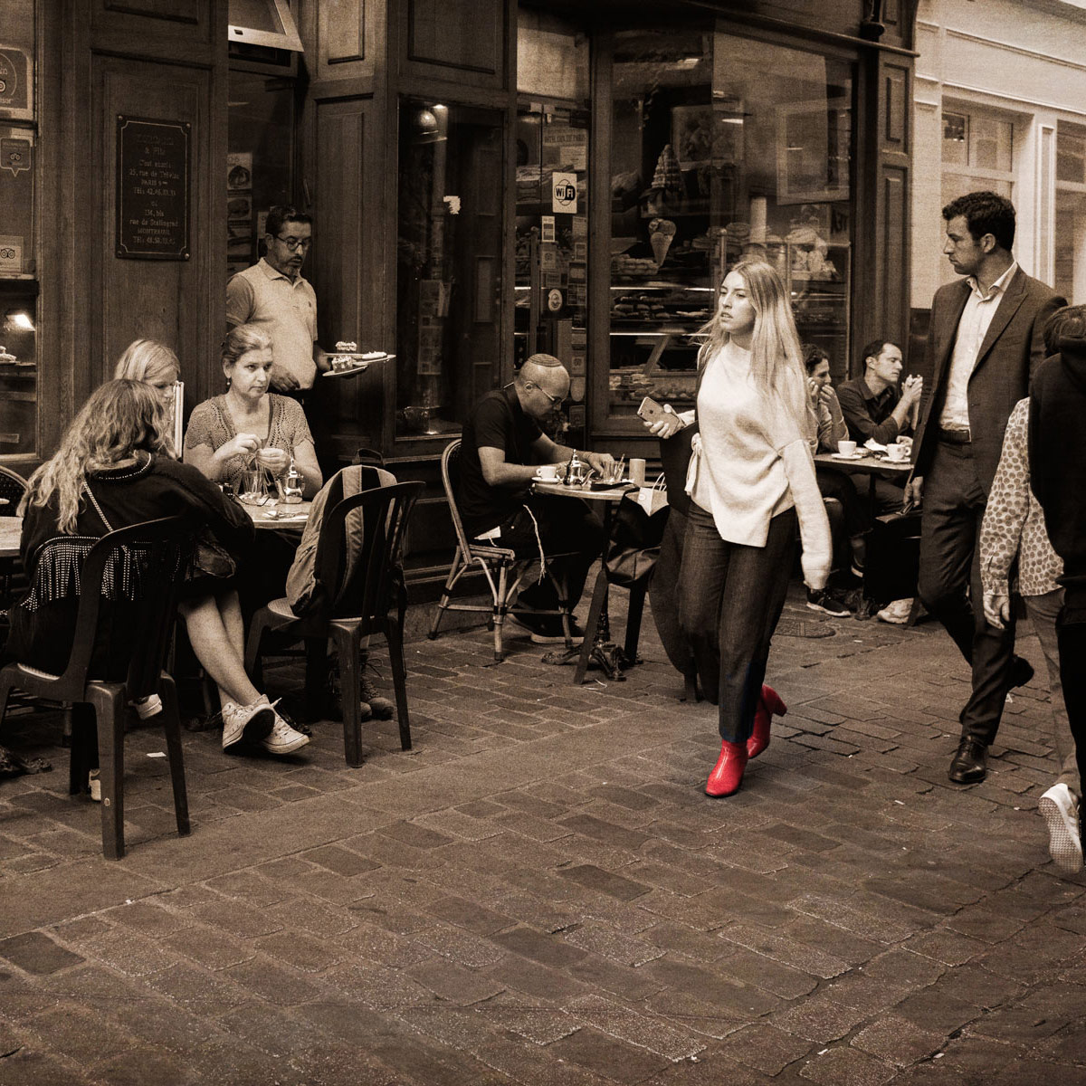The Girl With The Red Boots, Murait District, Paris France